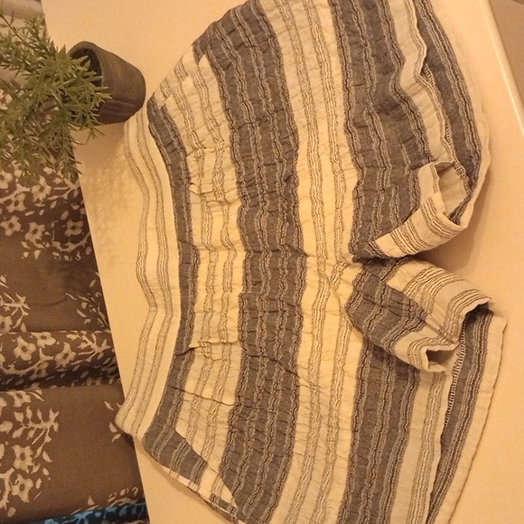 VICI Flawless Striped Linen Tie Front Top + Cuffed Linen Shorts - Picture 3 of 4